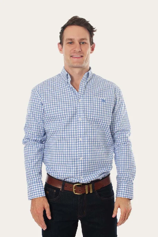 Final Markdown Heritage Mens Check Dress Shirt - Blue/White