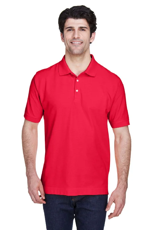 Quick Sale Devon & Jones Mens Short Sleeve Polo Shirt - Red