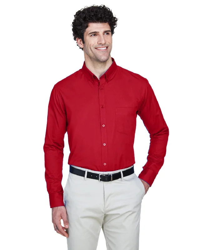 Limited Availability Core 365 Operate Mens Long Sleeve Twill Shirt | Classic Red