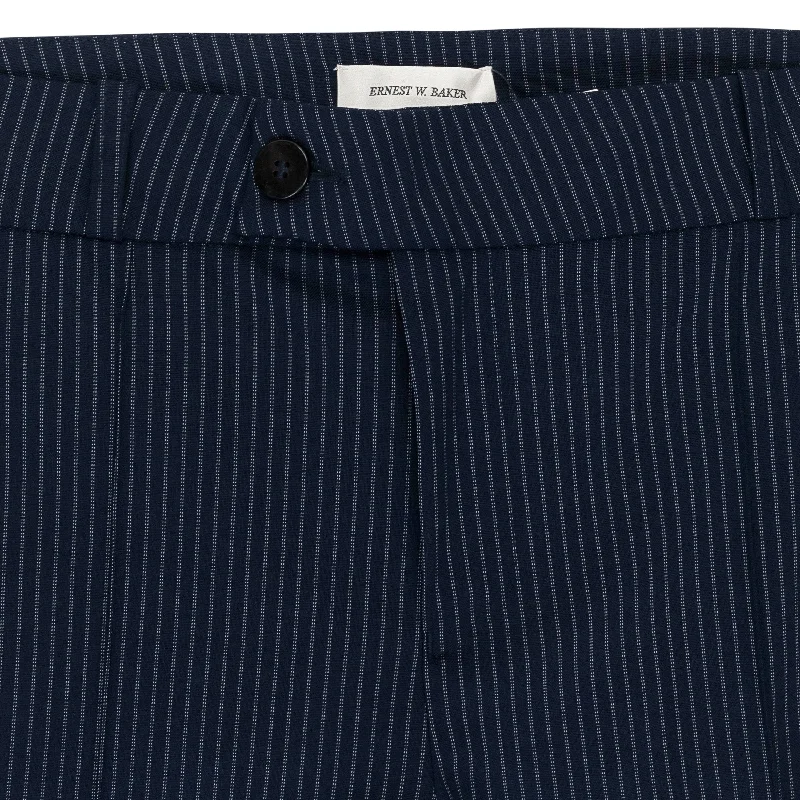 Great Bargains PINSTRIPE FLARE NAVY TROUSERS