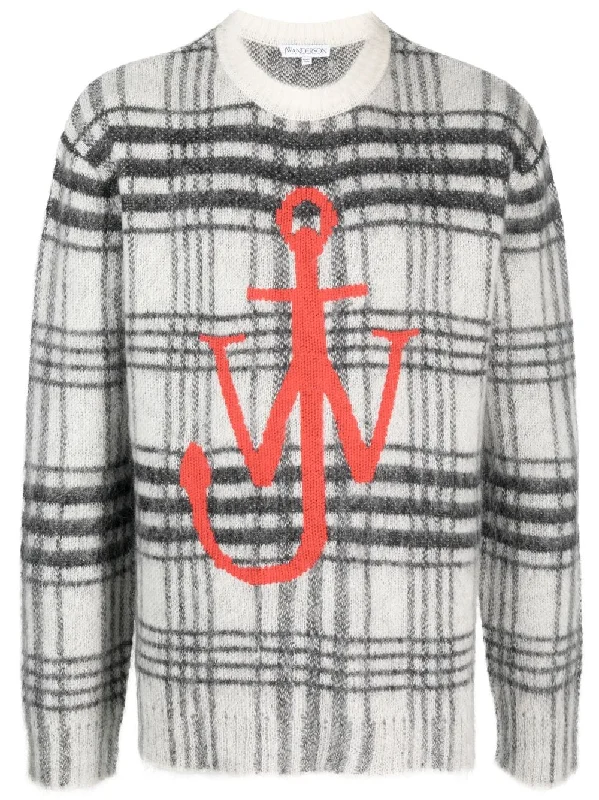 Weekend Specials to Enjoy Logo-Intarsia Tartan Jumper