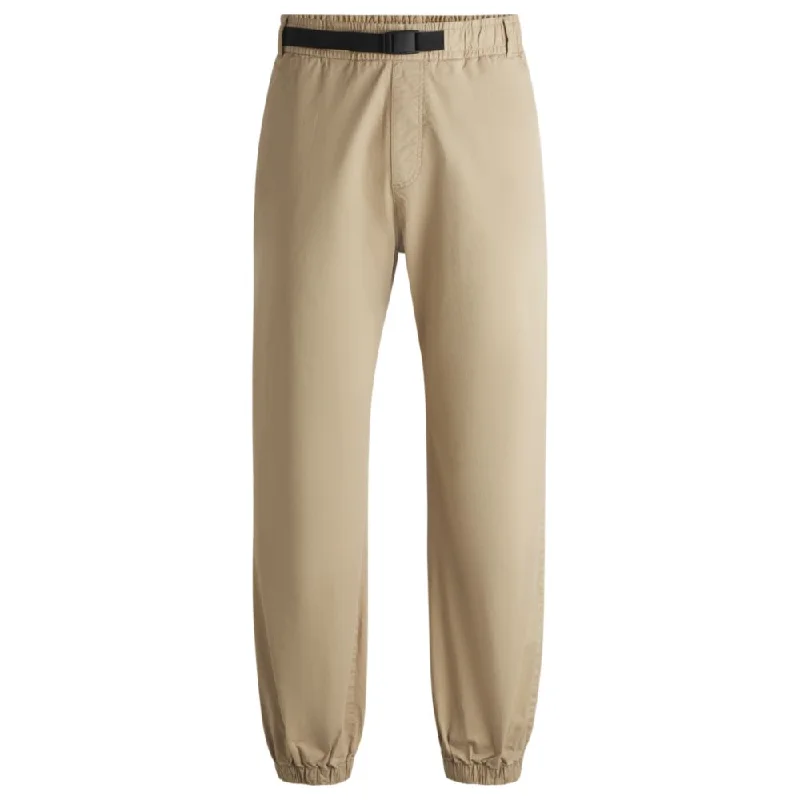 Weekend Discounts to Savor Tapered-fit trousers in stretch gabardine with branded belt
