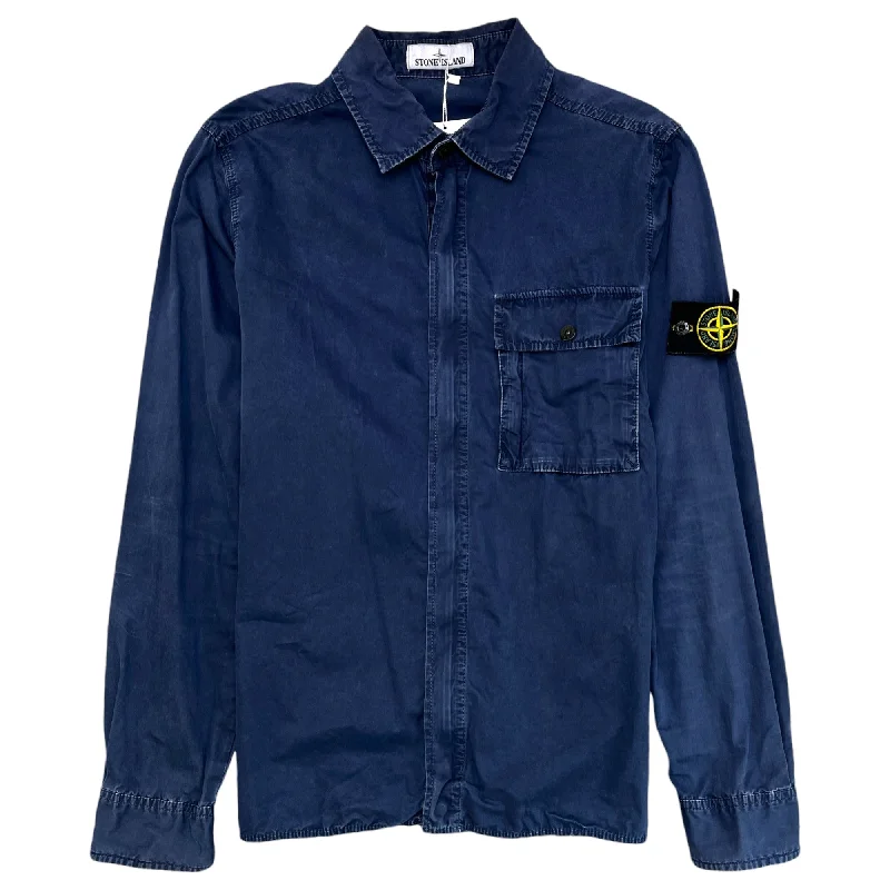Flash Sale Men's Applique Logo OverShirt Navy Size M