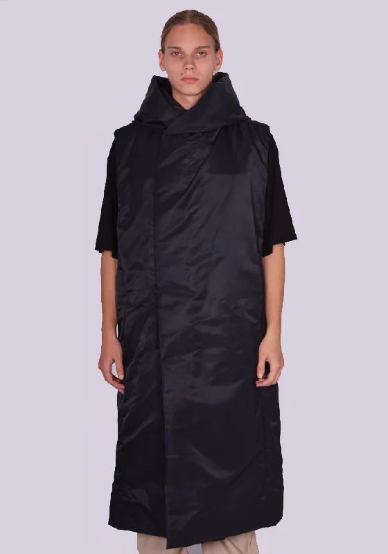 Weekend Discounts to Snag RICK OWENS MEN RR02C7921 BR HOODED LINER COAT BLACK