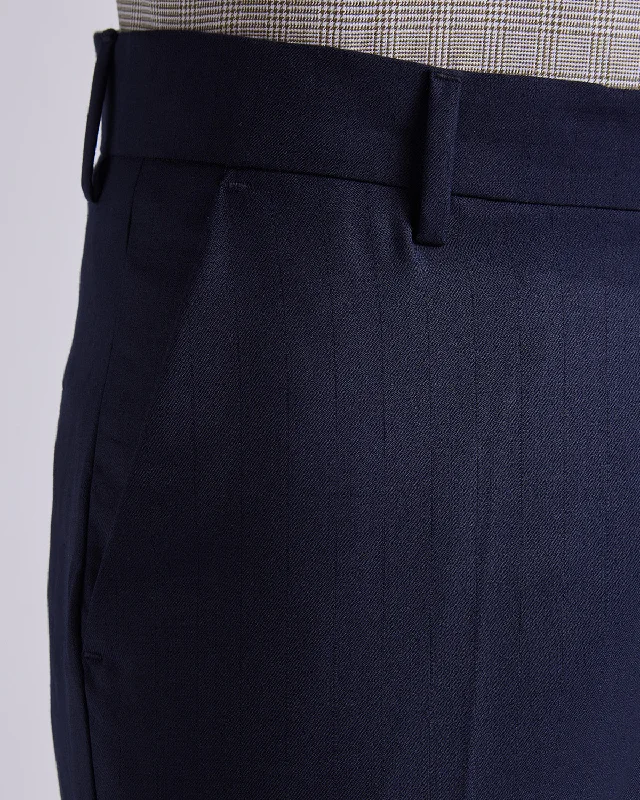 Act Now Inkwell Blended Wool Dress Pants - Navy