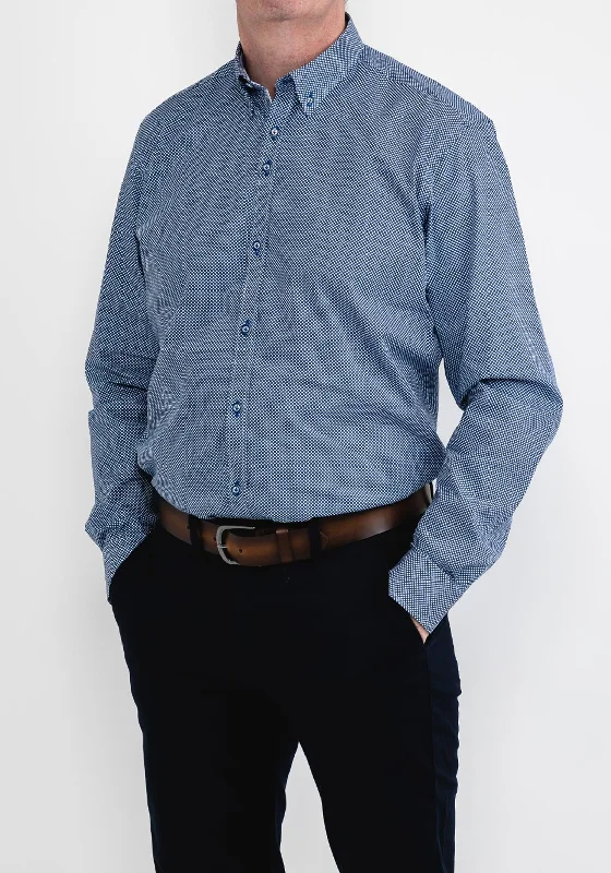 Price Drop Andre Ian Diamond Print Shirt, Navy