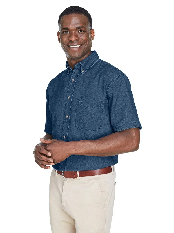 Weekend Discounts to Delight Harriton Short Sleeve Denim Shirt