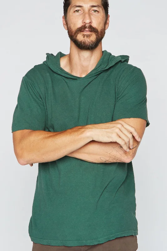 Massive Deal Men's Linen Blend Short Sleeve Hoodie
