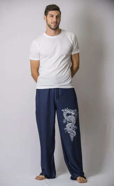 Price Cut Mens Dragon Pants in Navy