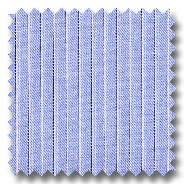 Instant Deal Light Blue Stripe 200 2Ply Broadcloth - Custom Dress Shirt