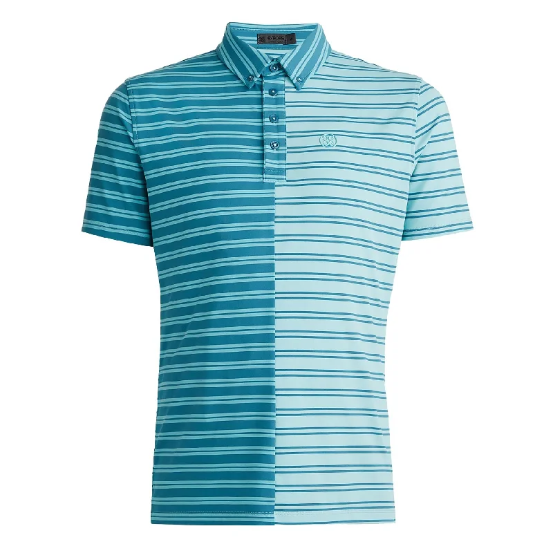 Super Sale Split Stripe Contrast Tech Jersey Polo Seaglass - AW23