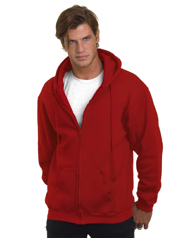 Bonus Offer Bayside USA Made Hooded Full-Zip Fleece | Cardinal