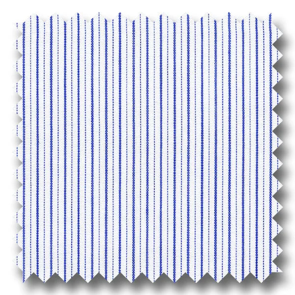 Take Action Light Blue and Navy Stripe 240 2Ply Poplin - Custom Dress Shirt
