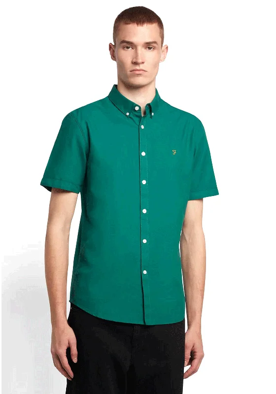 Take Advantage Farah Brewer Short Sleeve Slim Fit Shirt, Mallard Green