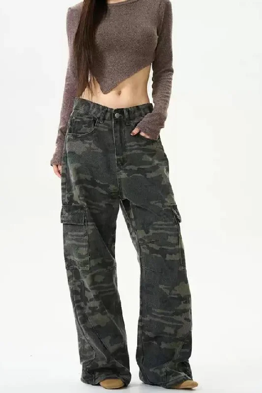 Huge Savings Camouflage Pattern Cargo Jeans