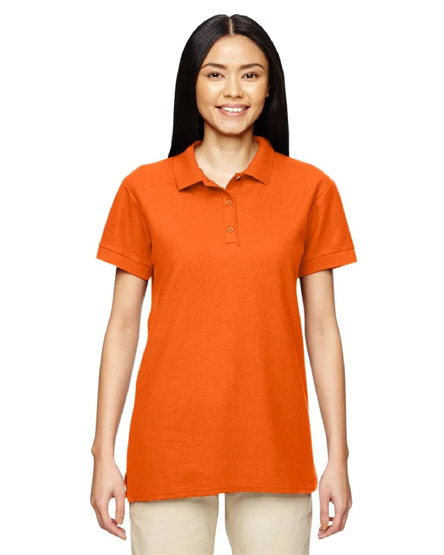 Act Now Gildan Premium Cotton Ladies Double Pique Polo Shirt | Orange