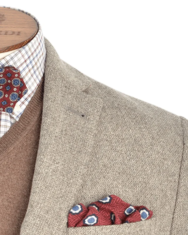 Flash Deal Taupe Melange Diamond Weave Wool Jacket