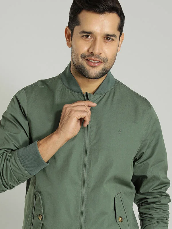 One-Day Only Men Solid Full Sleeve Bomber Jacket
