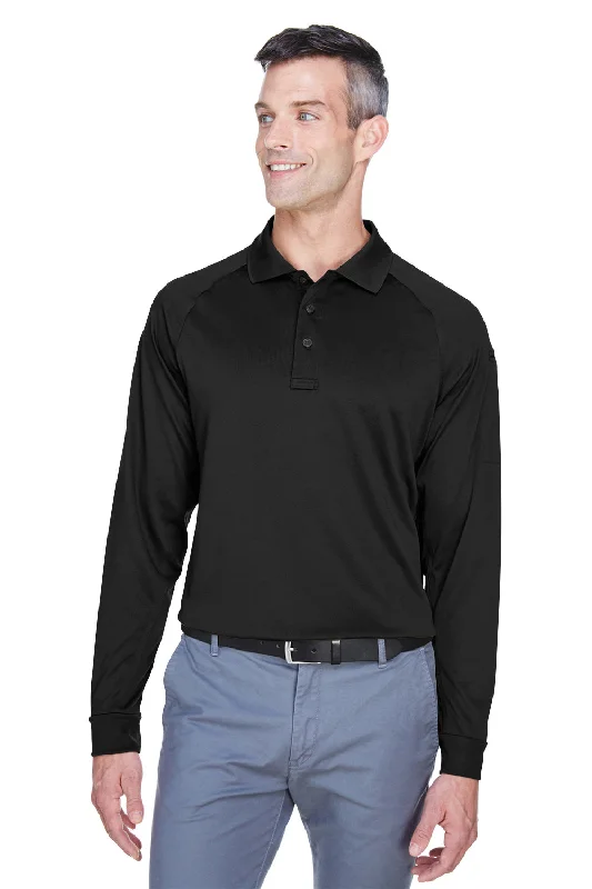 Don't Wait Harriton Mens Advantage Tactical Moisture Wicking Long Sleeve Polo Shirt - Black Don't Wait Harriton Mens Advantage Tactical Moisture Wicking Long Sleeve Polo Shirt - Black