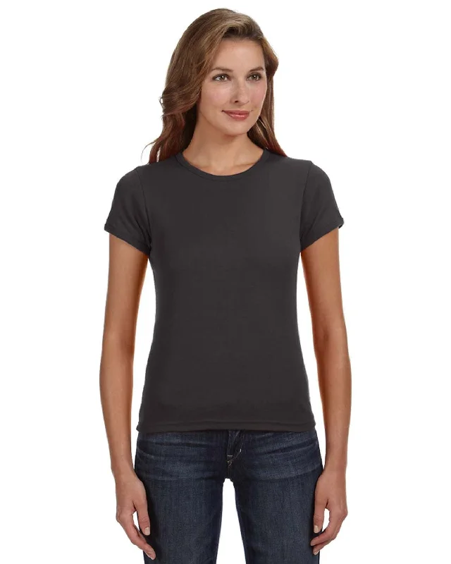 Lowest Price Anvil 1x1 Rib Scoop Neck T-Shirt | Smoke