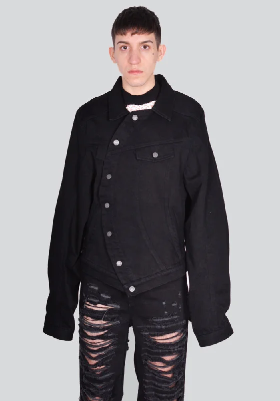 Weekend Specials You Can't Miss EGONLAB. DN008C WRAPPED DENIM JACKET RAW BLACK