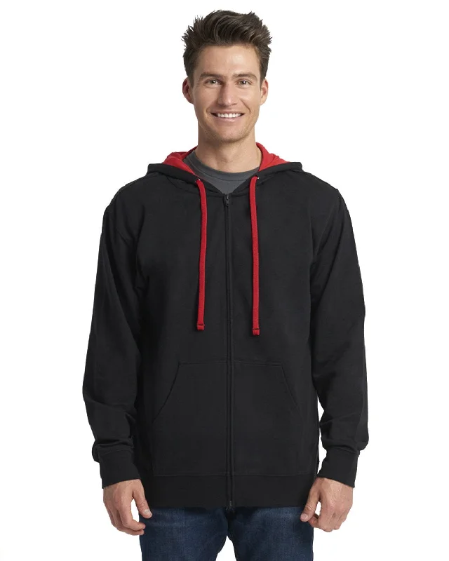 Unbeatable Prices Next Level Adult French Terry Zip Hoody | Black/ Red