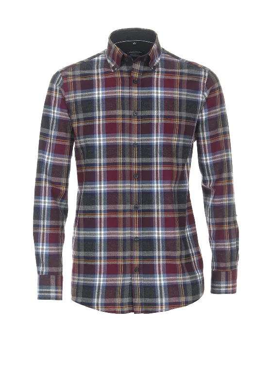 Great Bargains Casa Moda Check Long Sleeve Shirt, Garnet Multi