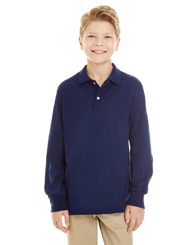 Sale Alert Jerzees Youth Long Sleeve Polo Shirt | J Navy