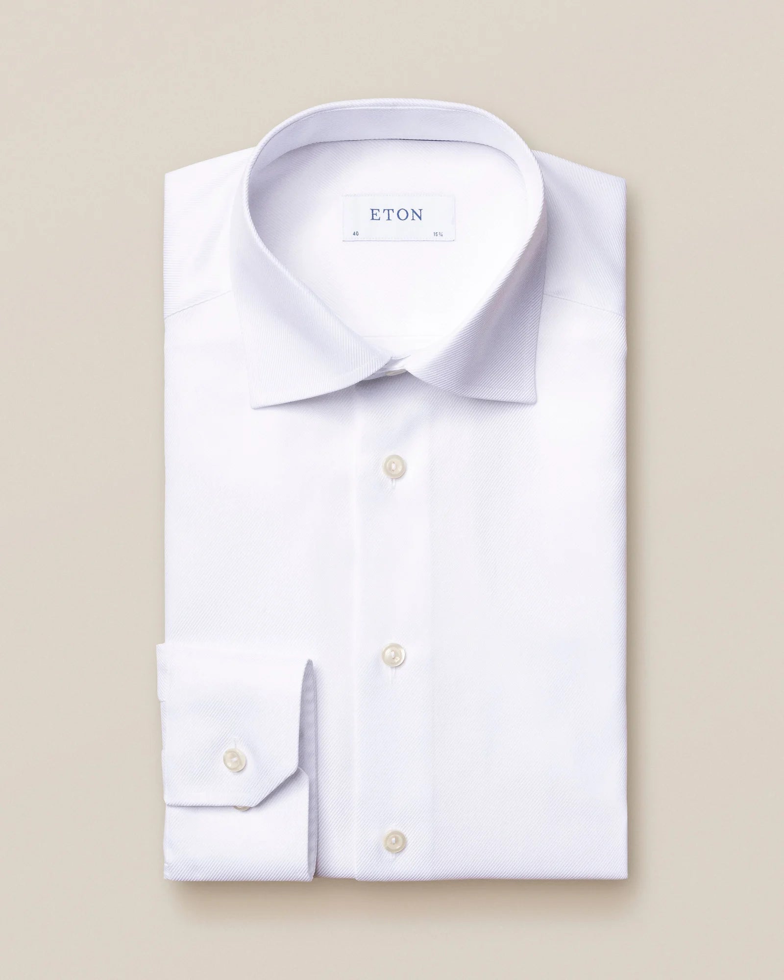 Midnight Madness White Textured Twill Contemporary Fit Dress Shirt - ETON