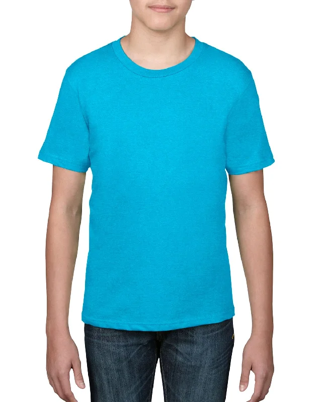 Weekend Shopping Extravaganza Anvil Youth Fashion Fit T-Shirt | Hthr Carib Blue