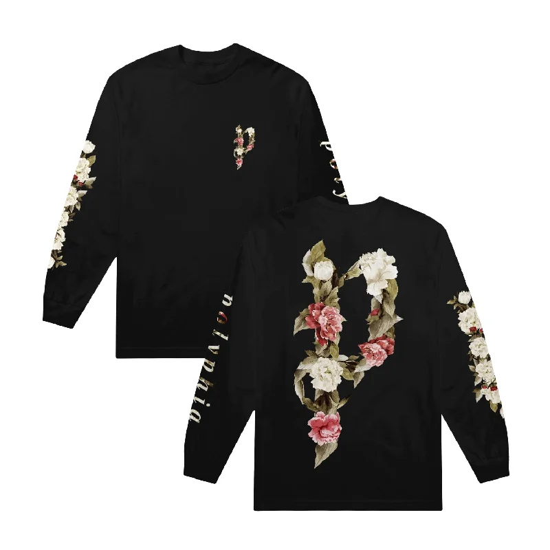 Weekend Bargains to Sizzle Flower • Black • Long-Sleeve T-Shirt
