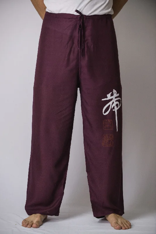 Lowest Price Mens Chinese Writing Pants in Purple