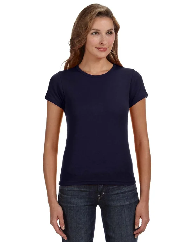 Huge Discounts Anvil 1x1 Rib Scoop Neck T-Shirt | Navy