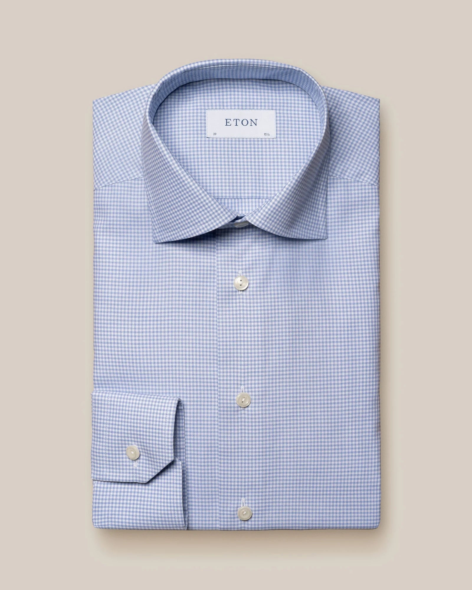 Weekend Savings Spectacle Mid Blue Micro Check Twill Slim Fit Shirt - ETON