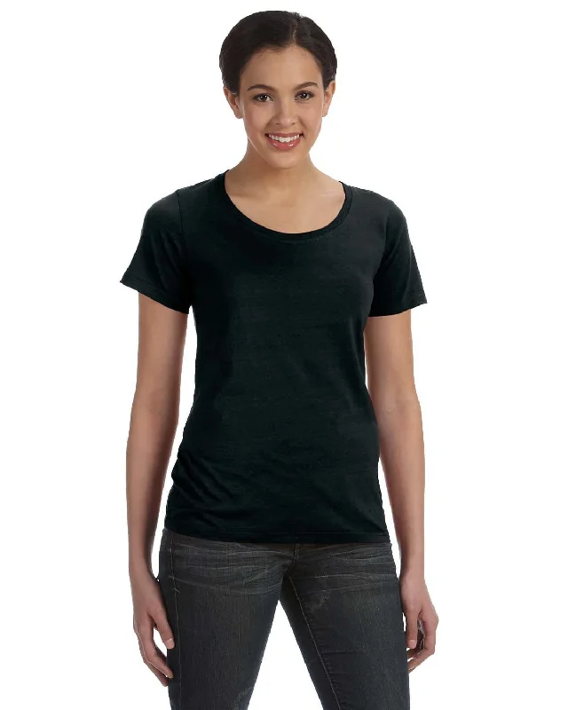 TIME-Limited Offer Anvil Ladies Sheer Scoop Neck T-Shirt | Black