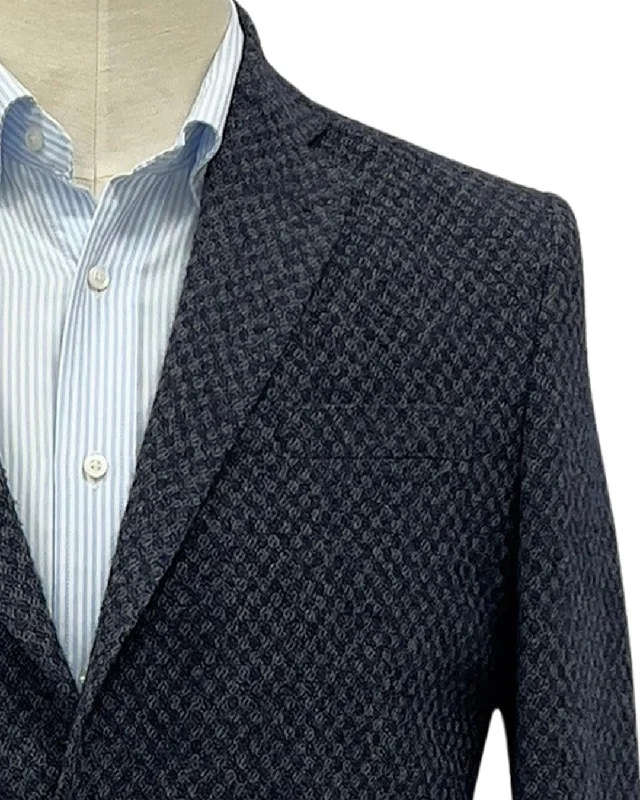 Massive Deal Navy Knit Look Birdseye Jacket