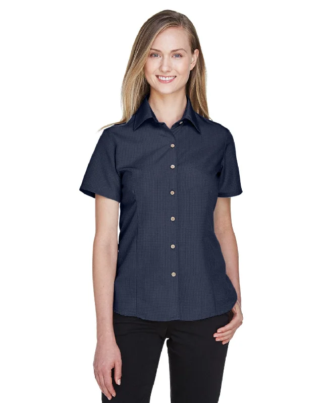 Big Discounts Harriton Ladies Barbados Textured Camp Shirt | Navy