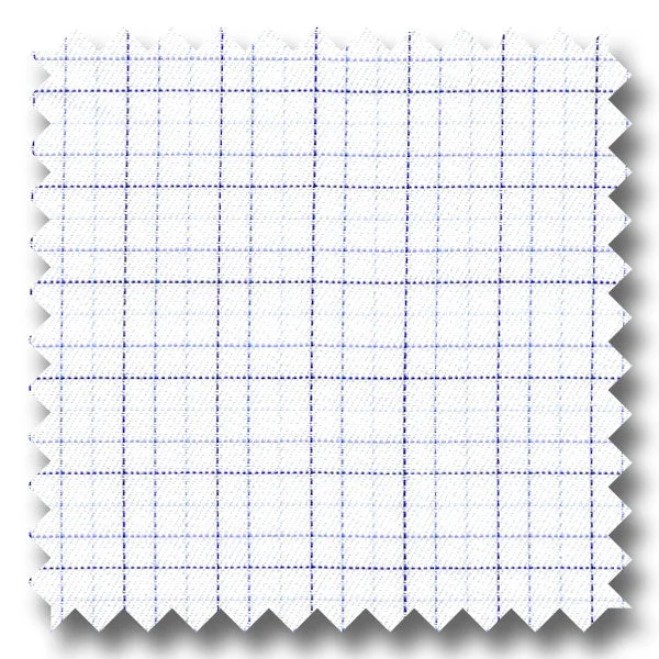 Early Access Light Blue and Navy Check 200 2Ply Broadcloth - Custom Dress Shirt