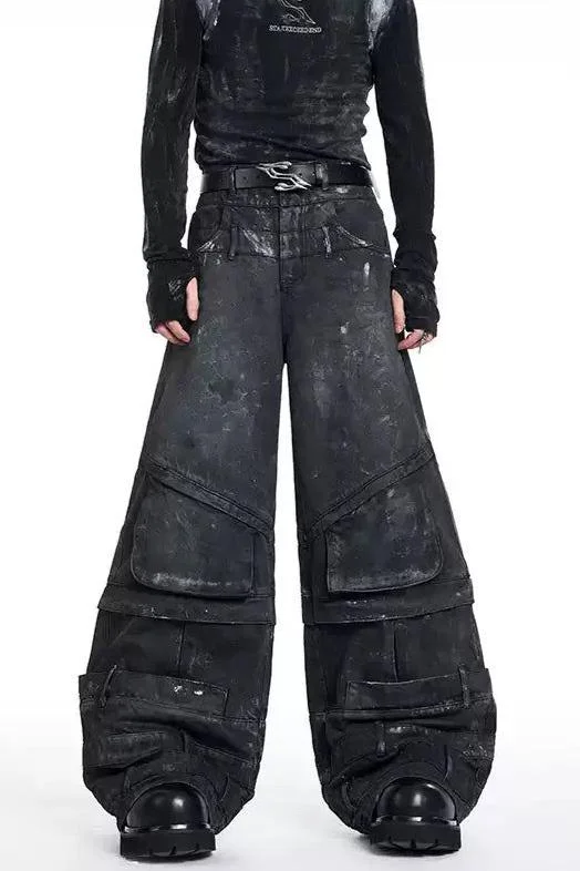 Bonus Offer Splatters and Washed Cargo Jeans