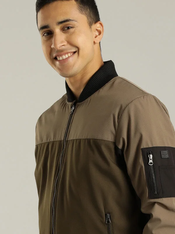 Weekend Shopping Bliss Men Cut & Sew Full Sleeve Bomber Jacket
