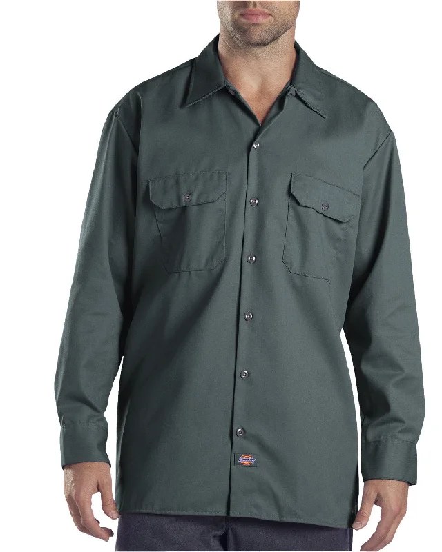 Savings Soar This Weekend Dickies Long Sleeve Work Shirt | Lincoln Green