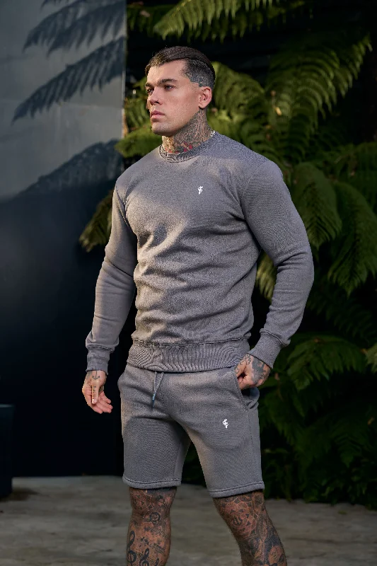 Super Bargain FS Plain Charcoal Crew Jumper With FS Branding - FSH1187