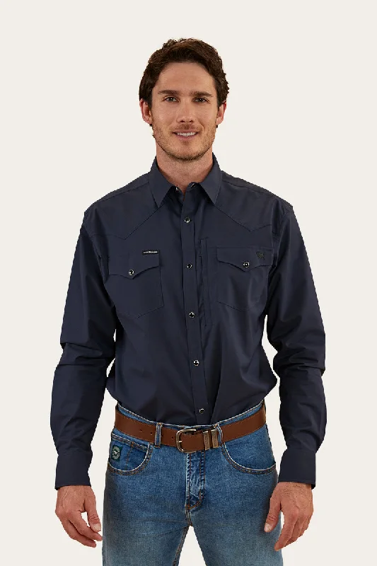 Weekend Deals That Sizzle Dillinger Mens Western Shirt - Navy