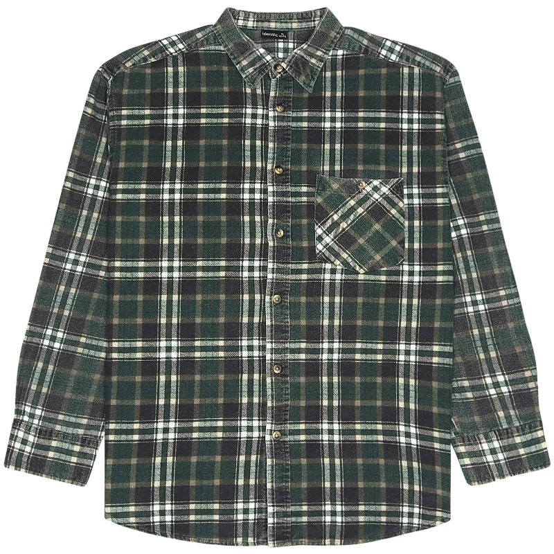 Pay Less Identic Checkered Flannel Shirt Green Black Cream