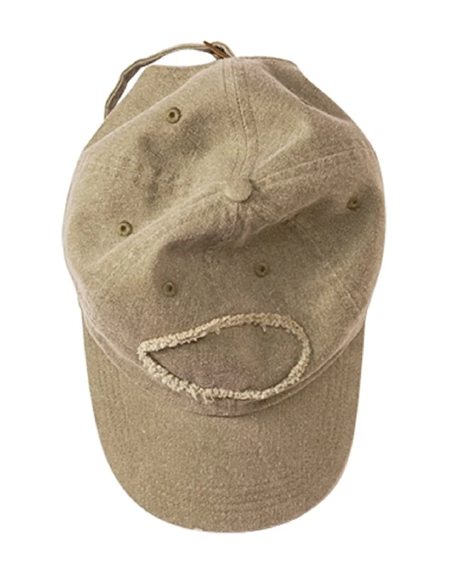 While Supplies Last Authentic Pigment Raw Edge Patch Baseball Cap | Khaki Green