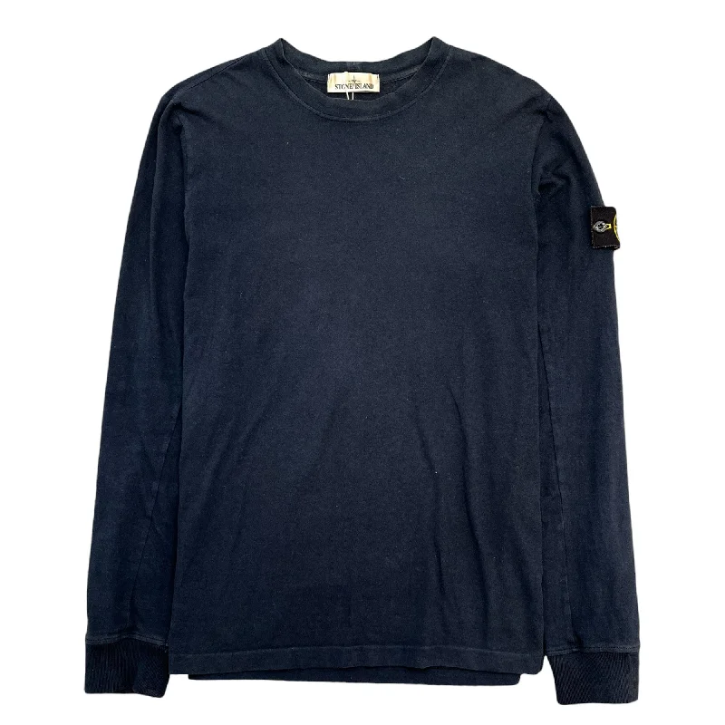Low Price Men's Applique Logo Long Sleeve T-Shirt Navy Size L