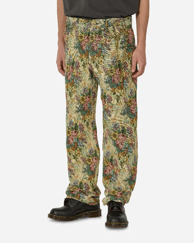 Year-End Sale Floral Jacquard Long Work Multicolor Pants