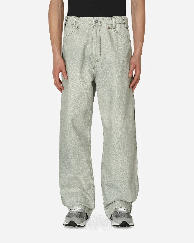 Bargain Prices Wide Leg Denim Pants Green