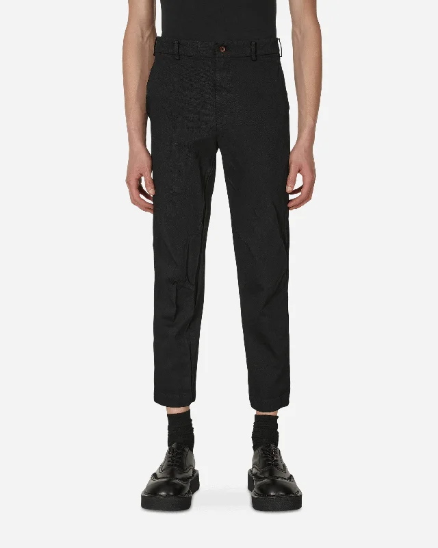 Year-End Sale Crumpled Polyester Pants Black