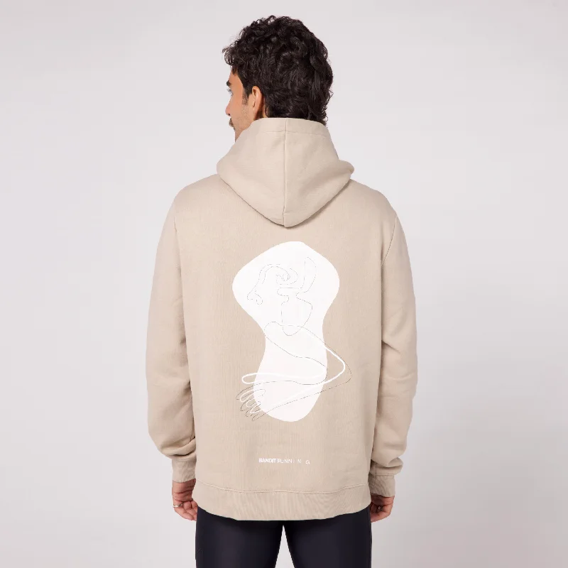 Weekend Discounts to Love The Cotton Fleece Abstract Thinker Hoodie - Unisex, Stone